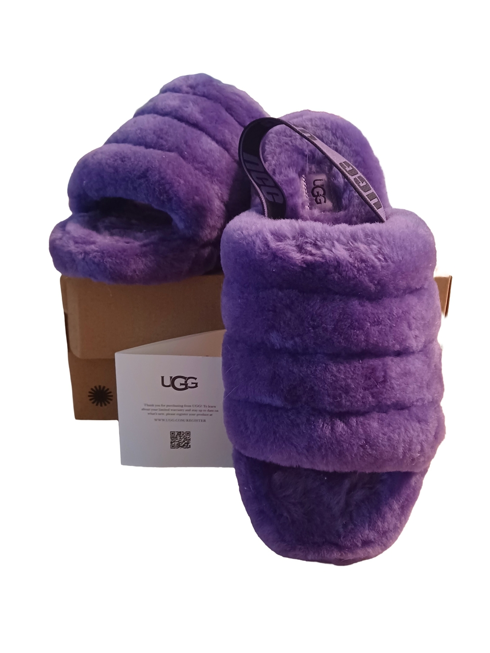 UGG FLUFF YEAH SLIDE SLIPPERS SIZE 9 IN BOX